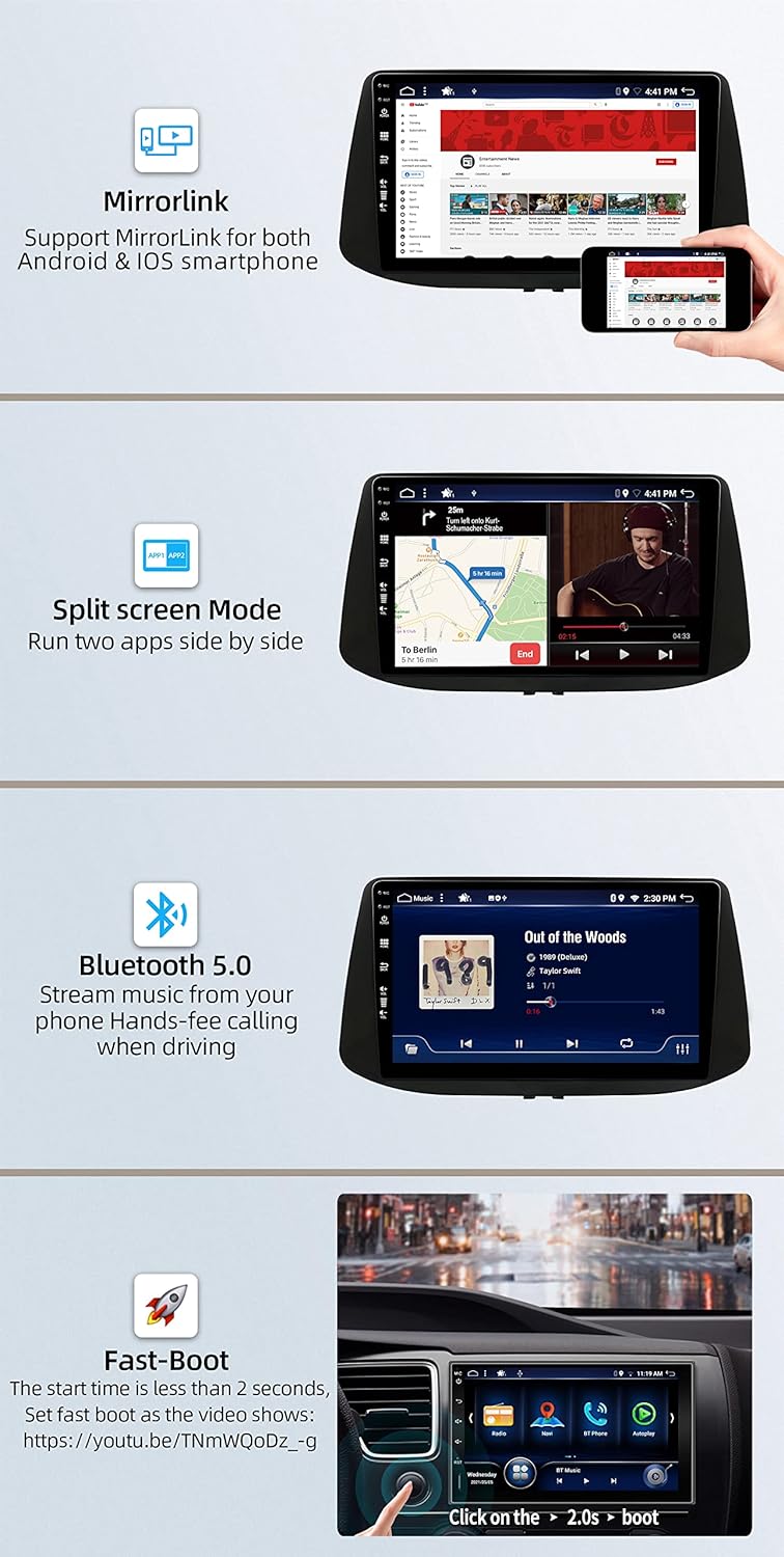 JOYX Android 12 Autoradio Passt für Hyundai i30 (2017-2018) - [4G+64G] - Eingebaut DSP/Carplay/Andro