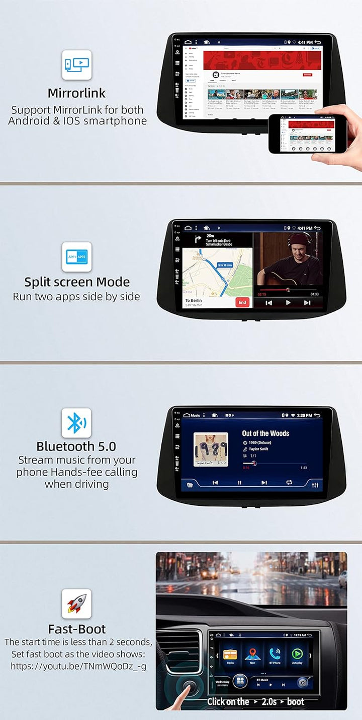 JOYX Android 12 Autoradio Passt für Hyundai i30 (2017-2018) - [4G+64G] - Eingebaut DSP/Carplay/Andro