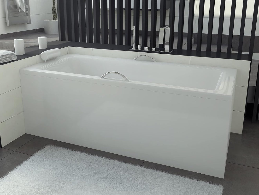 KOLMAN Badewanne TALIA Rechteck 160x75 mit Wannenträger, Ablaufgarnitur und Füssen Komplettset 4in1