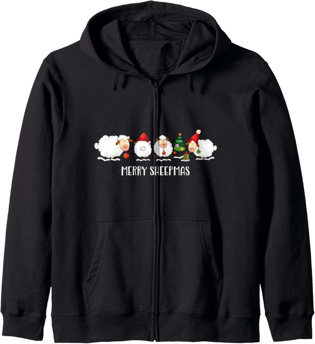Merry Sheepmas Schaf Weihnachtsoutfit Familie Weihnachten Kapuzenjacke