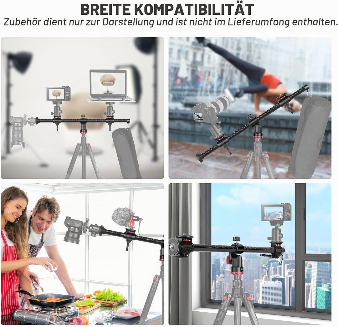 Manbily Overhead Stativ Horizontaler Verlängerungsarm 70cm Drehbares 360° Überkopf 180° Vertikal Sta