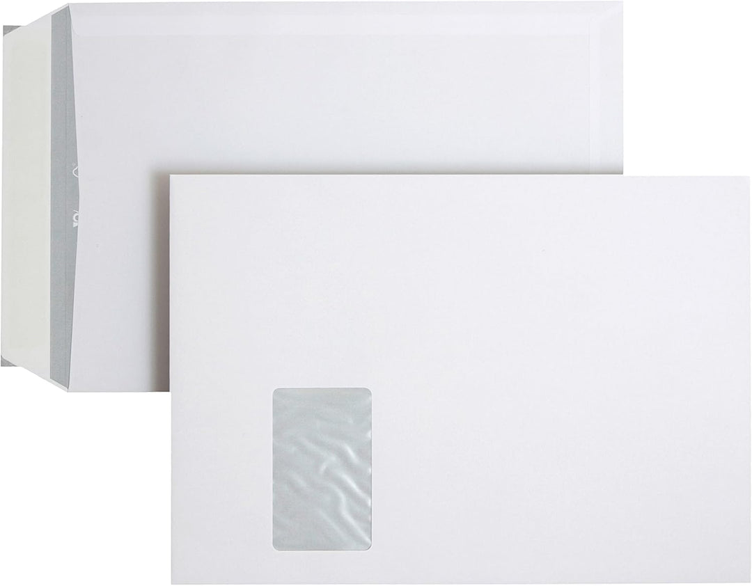 POSTHORN Versandtasche C4 (324x229x1mm) haftklebend mit Fenster 100g weiss FSC 250 Stück