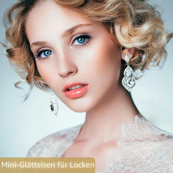 ANGENIL Pro Mini Haarglätter und Lockenstab aus Titan, 2-in-1, sportlicher Haarglätter und Reisegrös