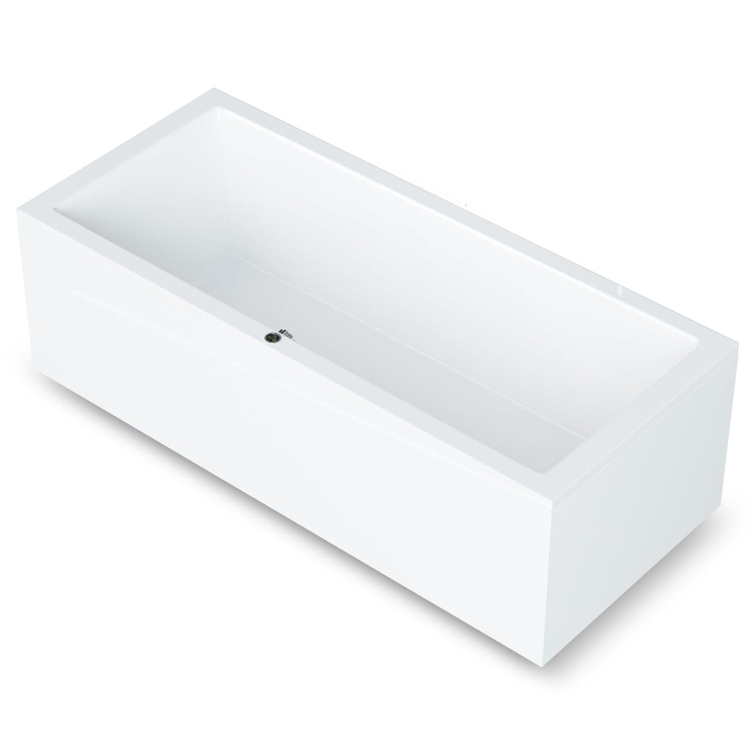 AQUADE Acryl Badewanne 180x80 Modell: Ulm - Weiss Badewanne Komplettset 180x80 - Badewannen mit Wann