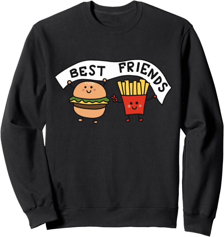 Best Friends Burger & French Fries illustration Graphic Fun Sweatshirt