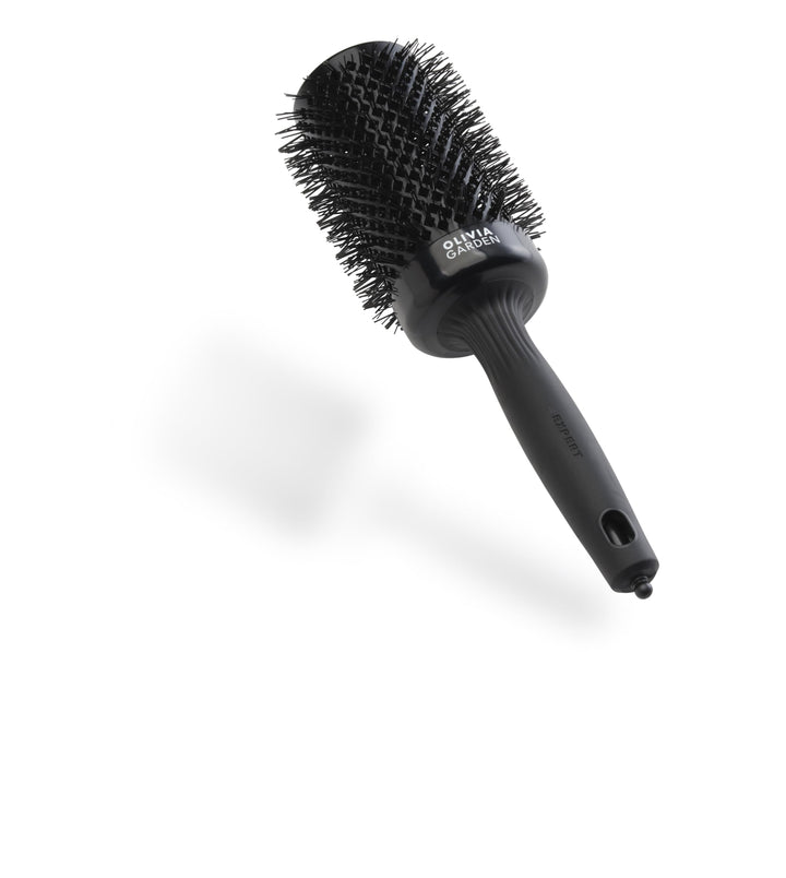 Olivia Garden Expert Blowout Shine – Schwarz - 55 - Runde, antistatische Keramikbürste für glänzende