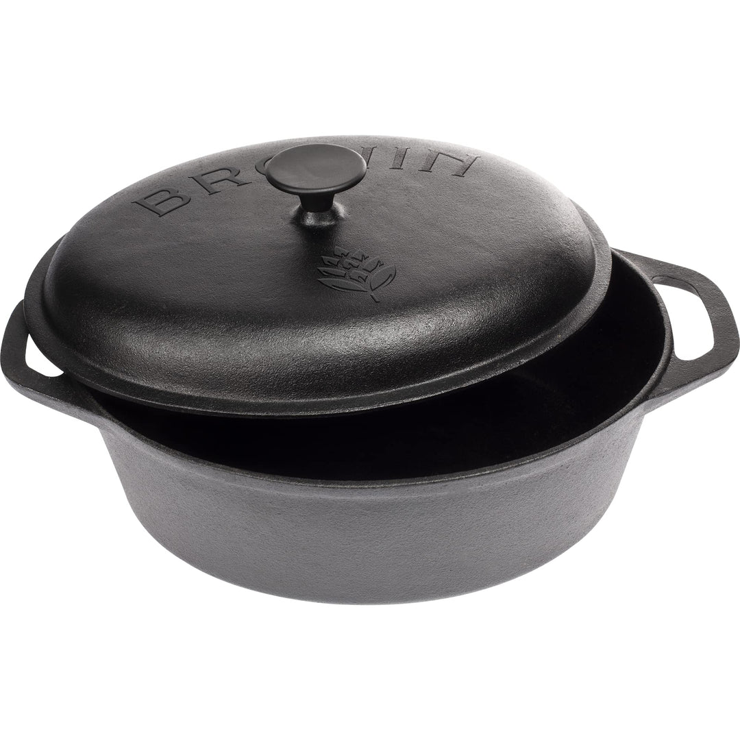 BROWIN® Gusseisen Topf 330525 | Traditioneller Gusstopf | Robuster Brottopf mit Deckel für Induktion