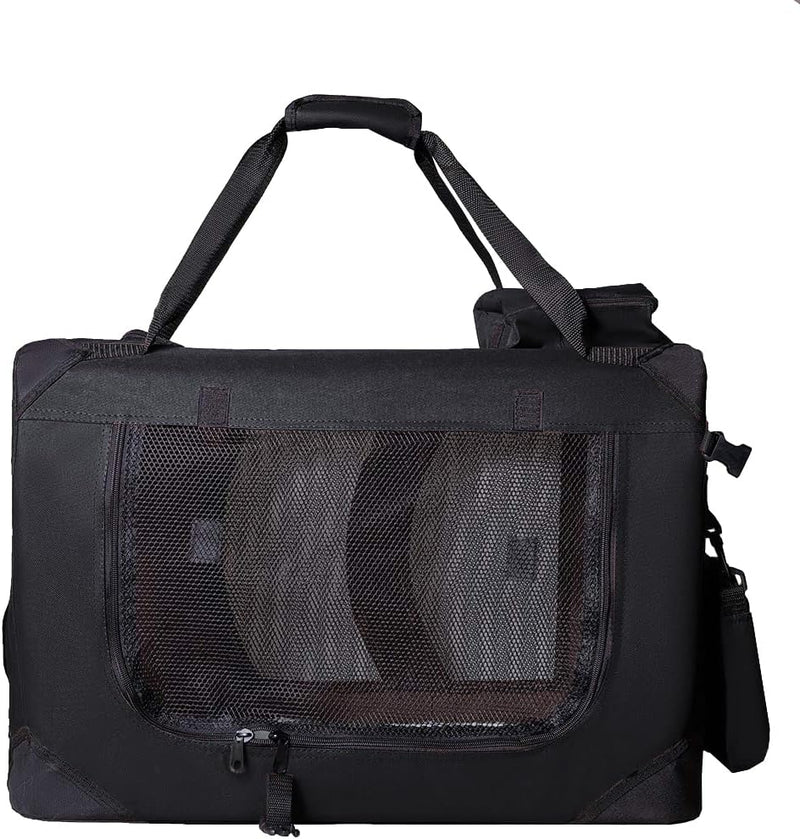 Zedelmaier Faltbare Hundebox Transportbox Hundekäfig Kleintiertasche (L - 51 x 70 x 50cm, Schwarz) L