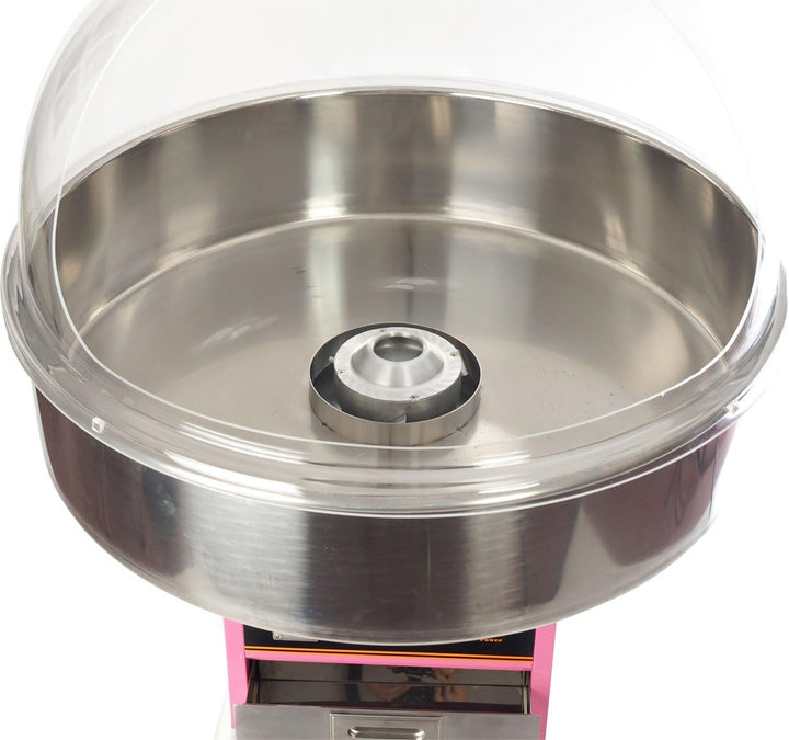 Zuckerwattemaschine 52 cm mit Wagen und Haube für Privat und Profi