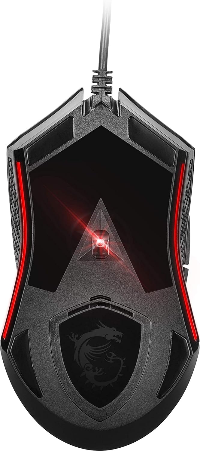 MSI Clutch GM08 Gaming Maus (kabelgebunden, PAW-3519 Sensor, 200-4200 DPI, 6 Tasten, schwarz, RGB Li