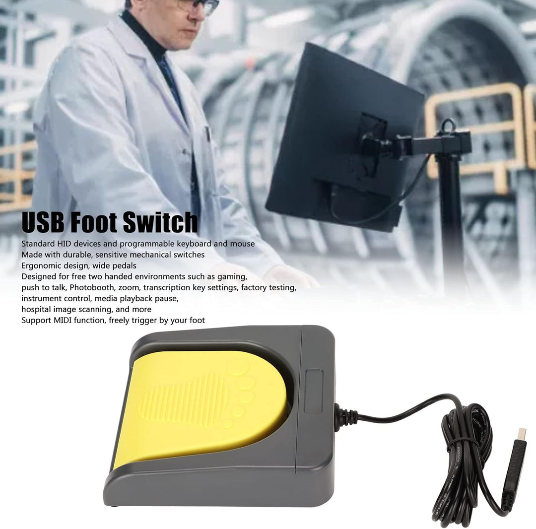 Elprico USB-Fussschalter, USB-Einzelpedal-MIDI-Controller Mechanisches Gaming-Fusspedal Unterstützt