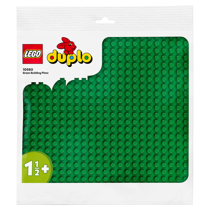 LEGO 10980 DUPLO Bauplatte in Grün, Grundplatte für DUPLO Sets, Konstruktionsspielzeug für Kleinkind