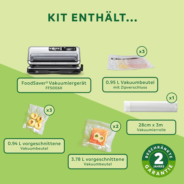 FoodSaver Vakuumiergerät für Lebensmittel | Vollautomatischer Vakuumierer mit Rollenaufbewahrung &amp; S