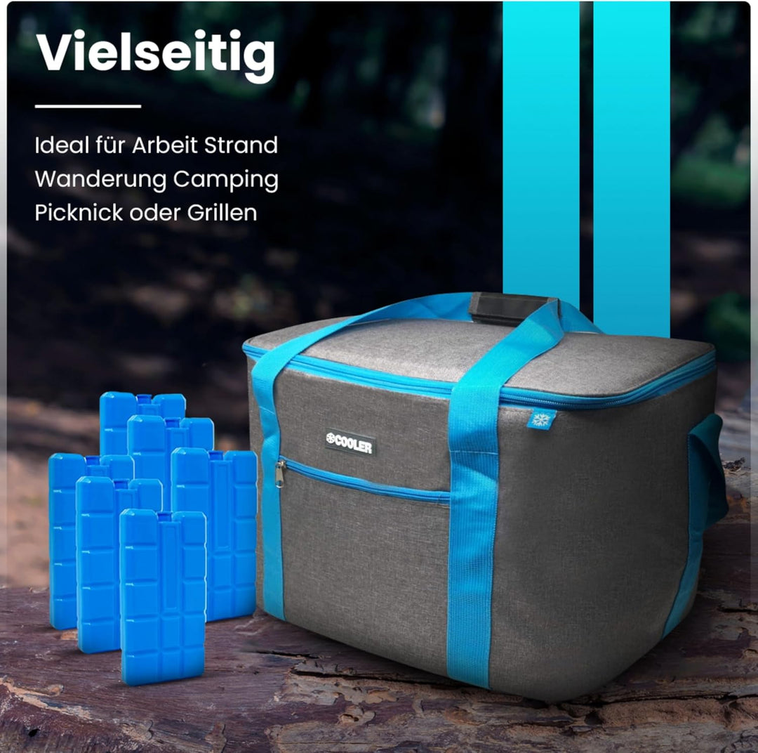 ToCi Kühltasche 36 Liter Isoliertasche Thermotasche Picknicktasche für Picknick Camping Urlaub Wande