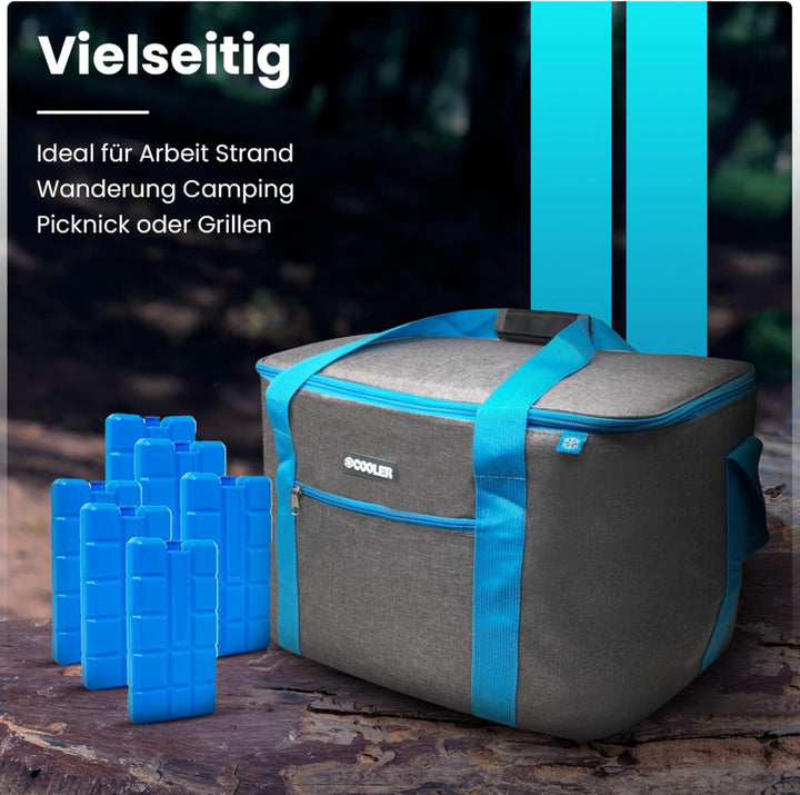 ToCi Kühltasche 36 Liter Isoliertasche Thermotasche Picknicktasche für Picknick Camping Urlaub Wande
