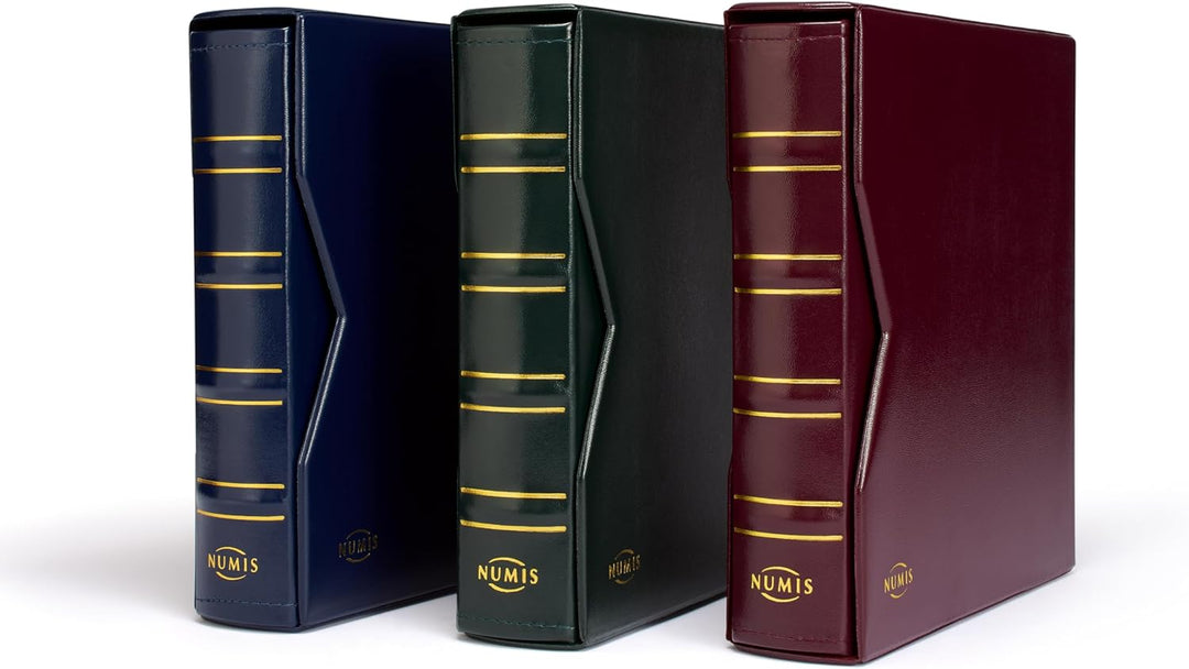 Leuchtturm 301280 Münzalbum NUMIS Classic - inkl. Schutzkassette & 5 Hüllen für Münzen mit Ø 44, 34,