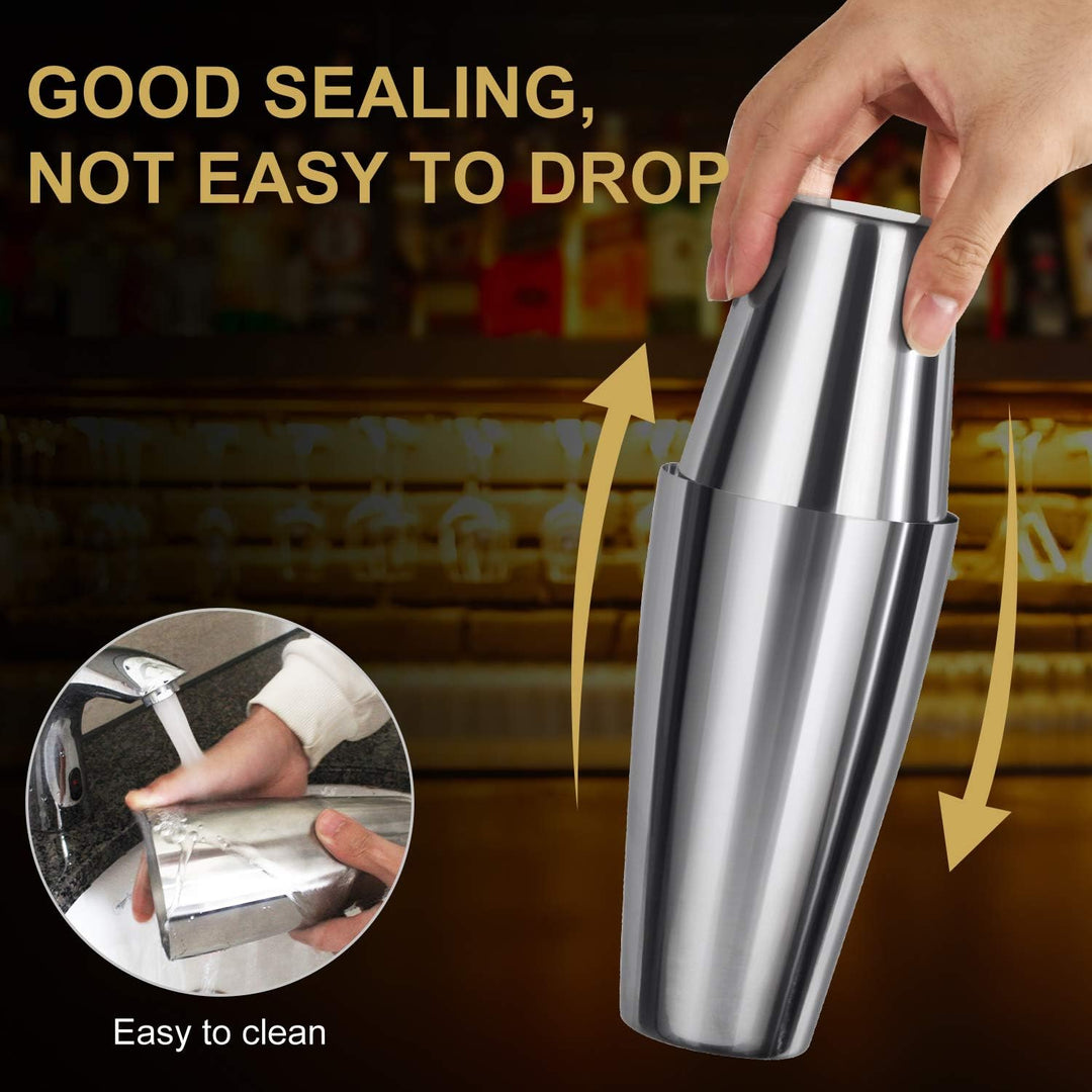 16pcs Cocktail Shaker, Coktailmixset, Cocktail Set Mit Einem Doppelten Jigger, Einer Eiszange, Cockt