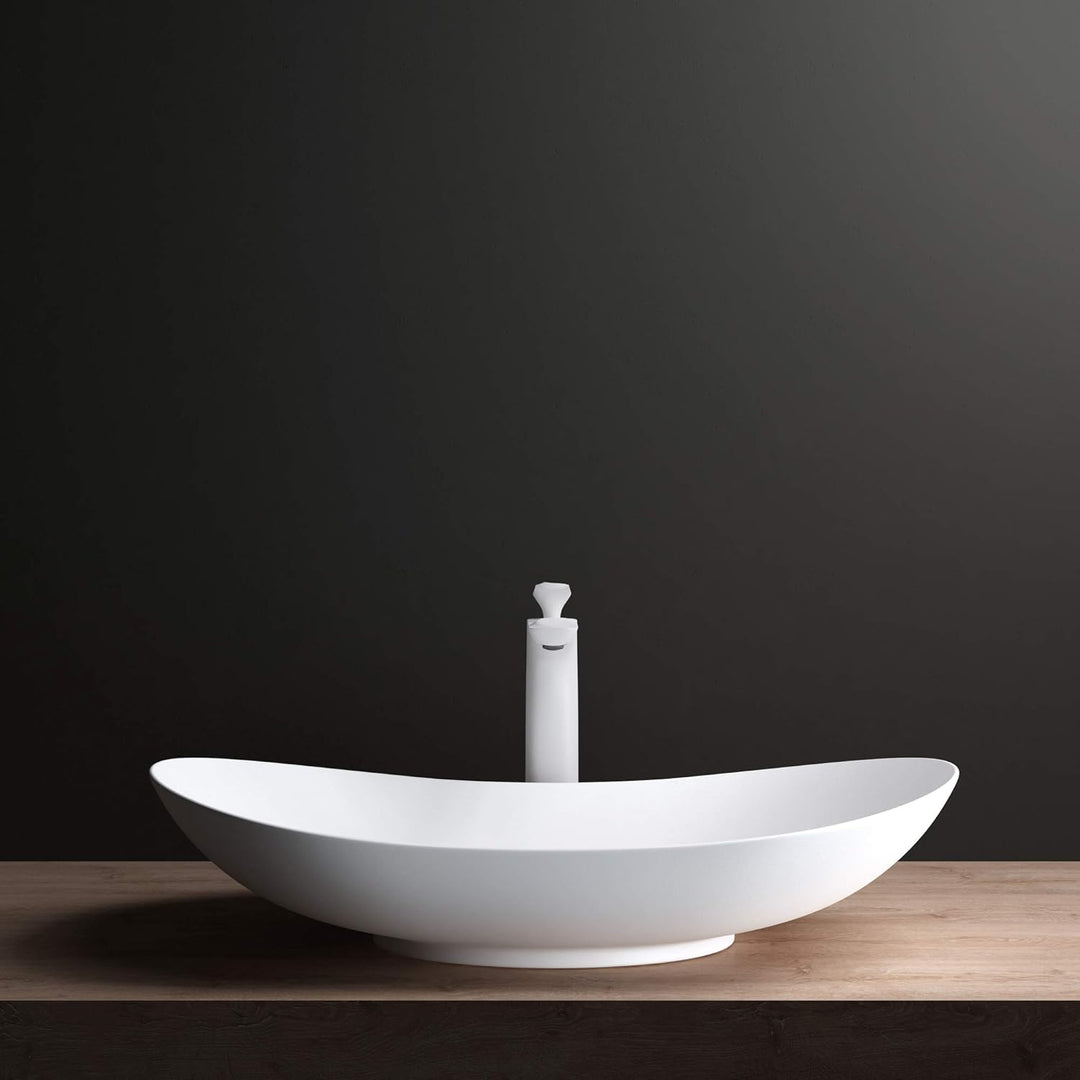 Mai & Mai Armatur Wasserhahn Bad Weiss WAM-7201 | Waschbeckenarmatur 28cm hoch | Badinstallationen E
