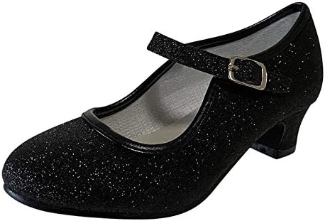 La Seno Rita Princess Glitter ELSA Frozen Spanish Flamenco Shoes Schwarz 27 EU, Schwarz 27 EU