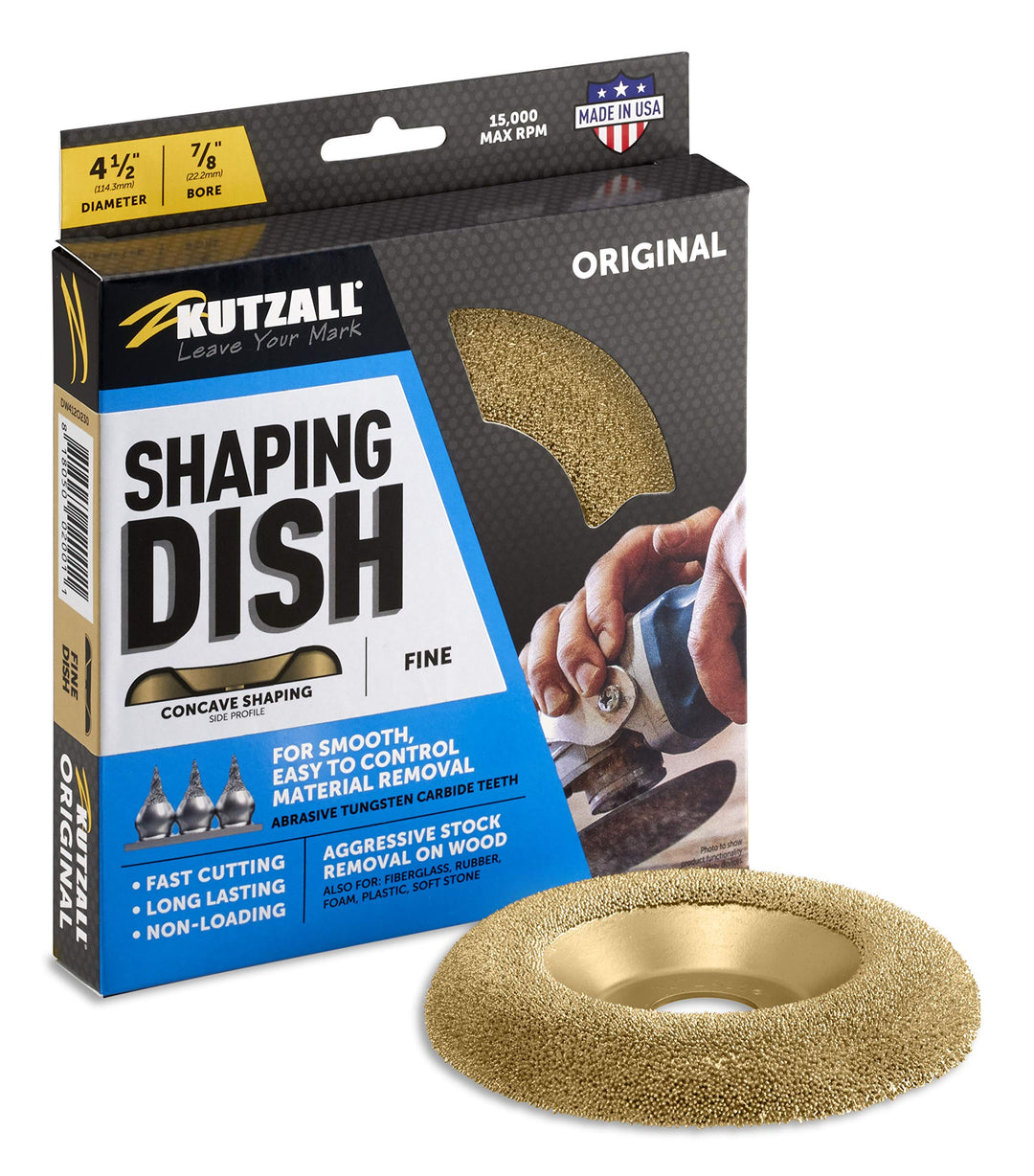 Kutzall Original Shaping Dish - Fein, 114,3 mm (4-1⁄2") Ø. X 7⁄8" (22.2mm) Bohrung - Winkelschleifer