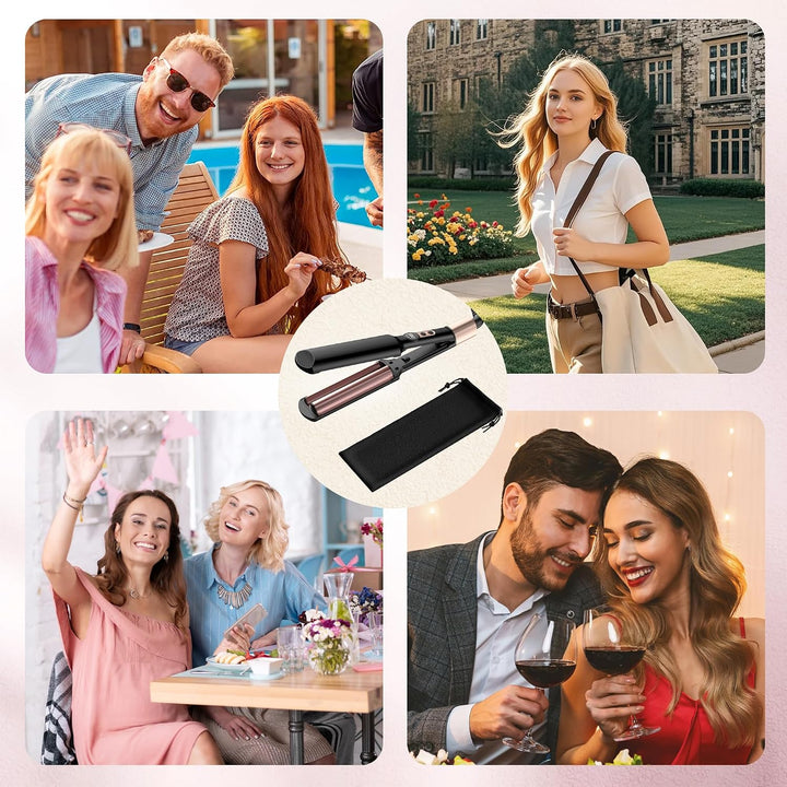 Welleneisen für Haare - UKLISS Pro Mini Welleneisen, LCD-Anzeige 120-210℃, Mermaid Hair Waver für We