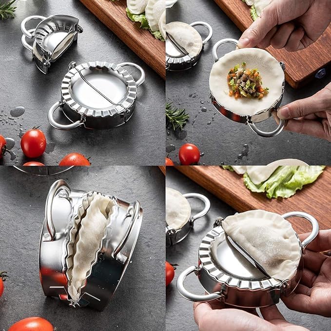 6 Stk Ravioli Dumpling Maker Former Cutter Set Edelstahl Raviolirad Ravioli Ausstecher Rund Teigtasc