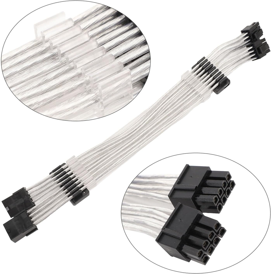 2x8PIN RGB GPU-Kabel, ARGB GPU-Stromverlängerungskabel, Doppeltes LED-Licht, 5V 3PIN ARGB Sync 4-sei