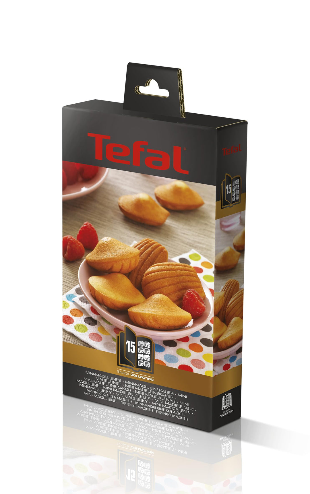 Tefal Snack Collection Teller mit Antihaftbeschichtung Mini Madeleine, Teller Schwarz, Mini Madelein