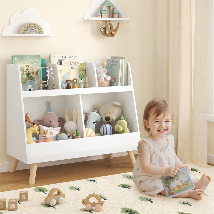 LUE BONA Kinderregal,Bücherregal Regal Aufbewahrungsregal für Kinder,Standregal 2 Stockwerk der Offe