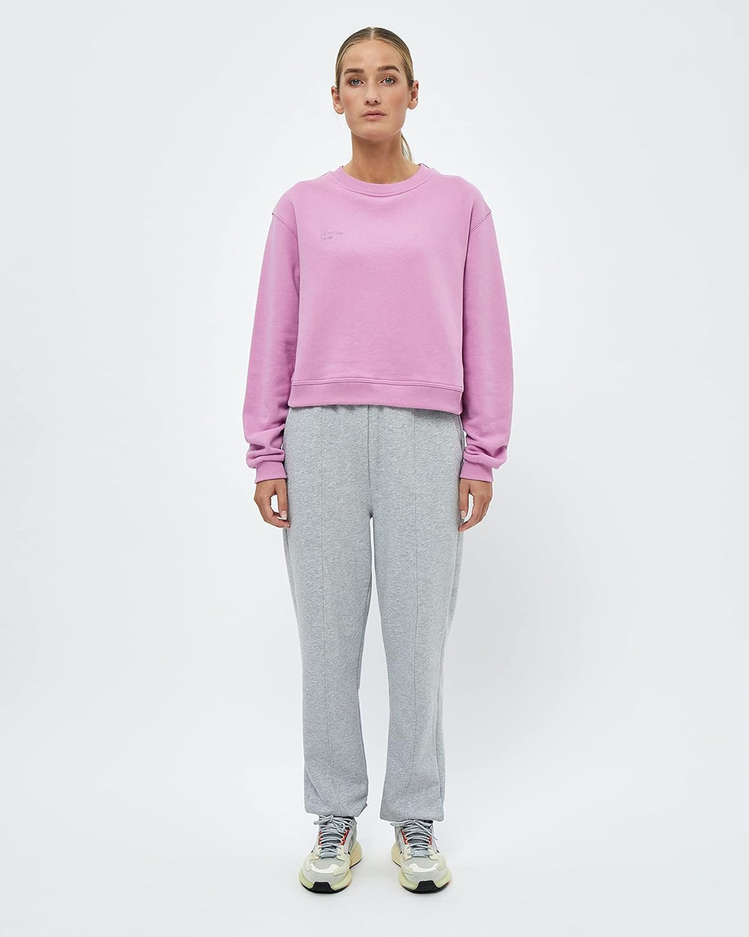 Beyond Now Damen Frankie GOTS Crop Sweatshirt, XXL 4627 Crocus Pink