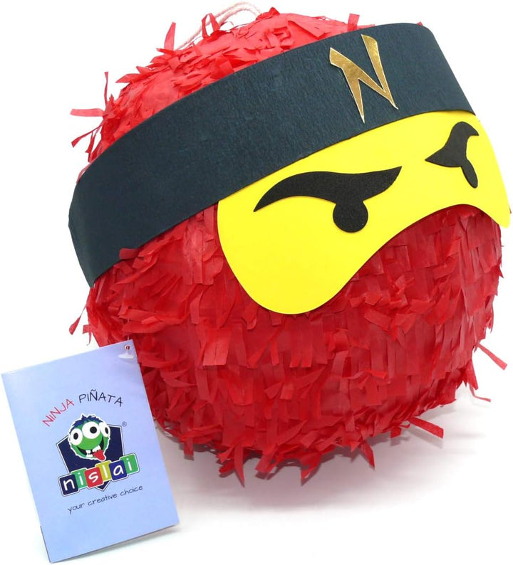 Ninja Pinata Set | Ideal für Ninja Party | Pinata Geschenk | Geburtstag | inkl. Stock & Augenmaske |