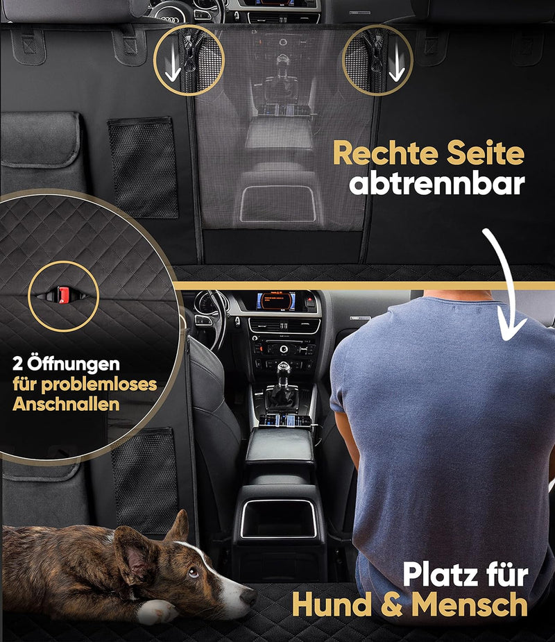 Heldenwerk Autoschondecke Hund Rücksitz wasserdicht & kratzfest - Universal Hundedecke für Auto Rück