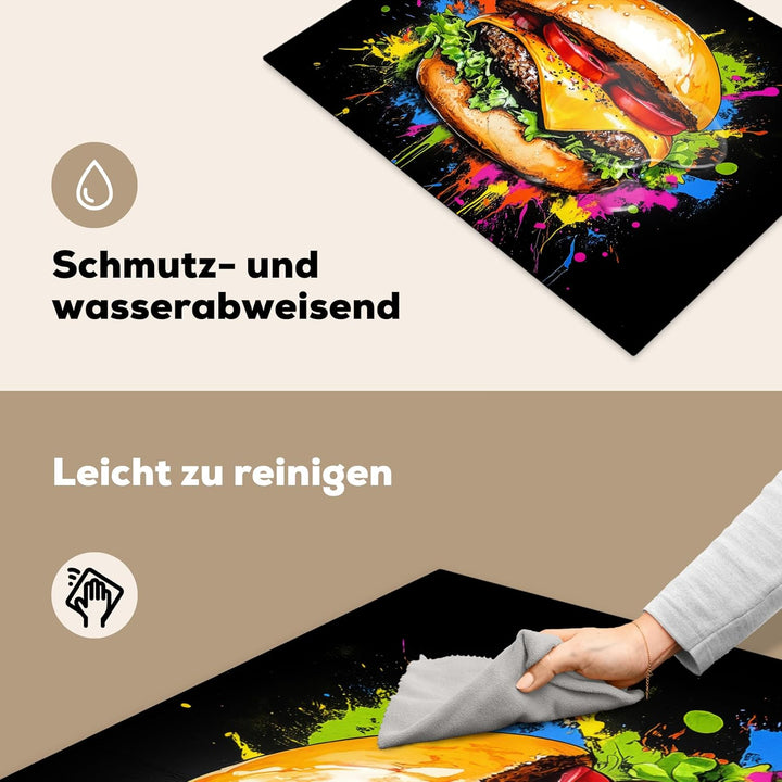 Herdabdeckplatte 70x52 cm Einteilig Herdabdeckung Abdeckplatte für Ceranfeld Abdeckung Induktionskoc