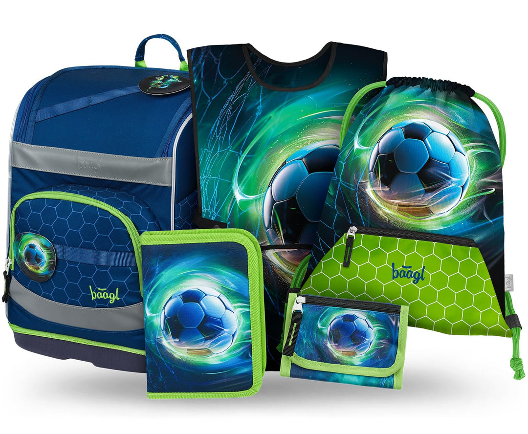 Baagl Schulranzen Jungen Mädchen Set 5 Teilig (Zippy Schultasche für 1. Klasse, Mäppchen, Turnbeutel