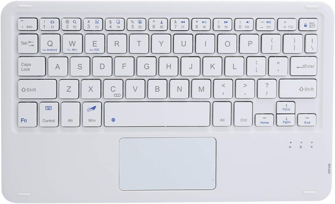 Bluetooth-Tastatur mit Abdeckung, Ultradünne Abnehmbare Kabellose Tastatur mit Touchpad + Ledertasch