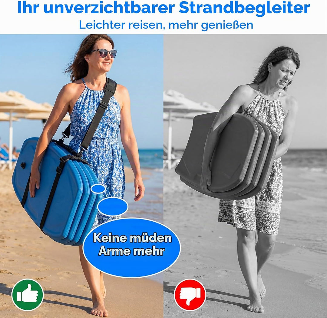 Bodyboard &amp; Skimboard Trageriemen – Mit gepolstertem Schultergurt für freie Hände – Verstellbar, Rob