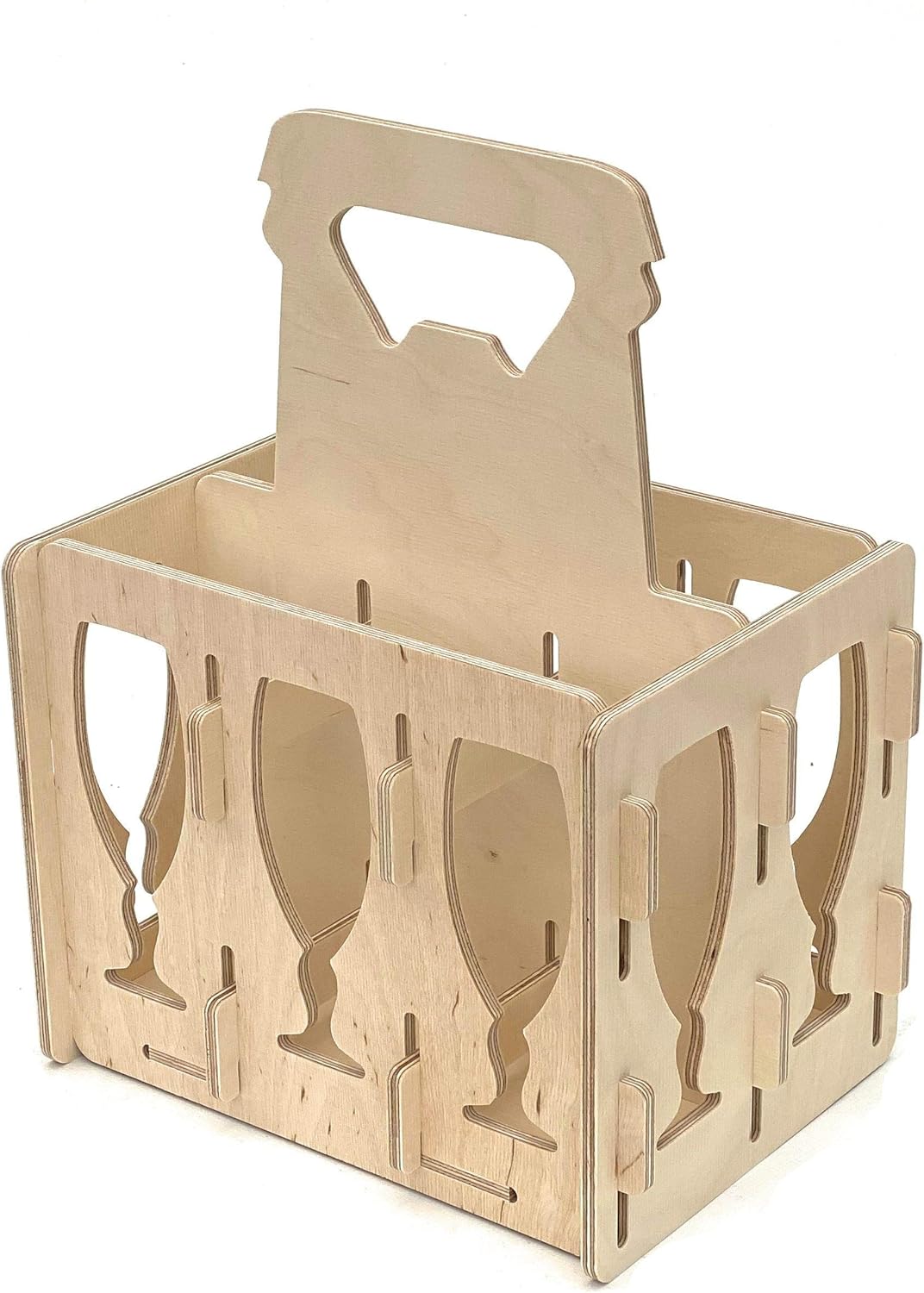 DanDiBo Bierträger aus Holz 6 Flaschen Flaschenträger 96141 Flaschenkorb Männerhandtasche Bier