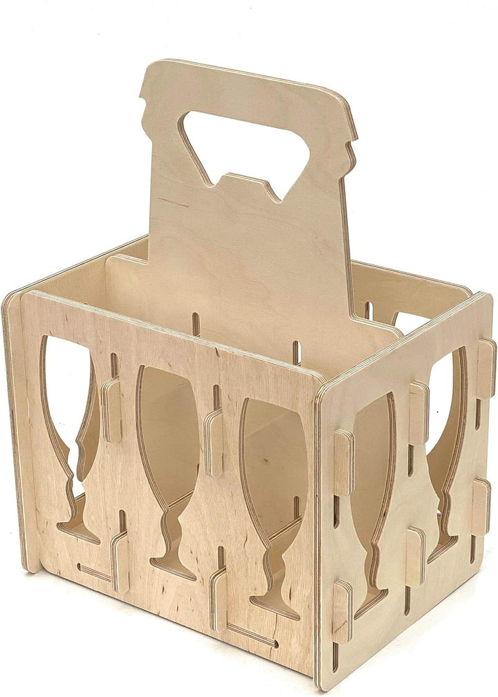 DanDiBo Bierträger aus Holz 6 Flaschen Flaschenträger 96141 Flaschenkorb Männerhandtasche Bier