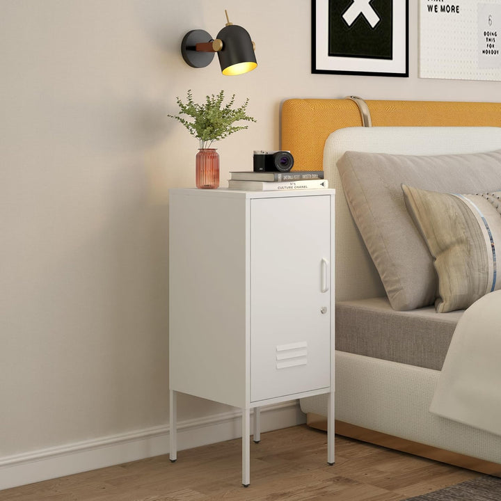 [en.casa] Nachtschrank Hausjärvi Nachttisch 82 x 35 x 35 cm Nachtkästchen Beistelltisch mit 1 Tür Me