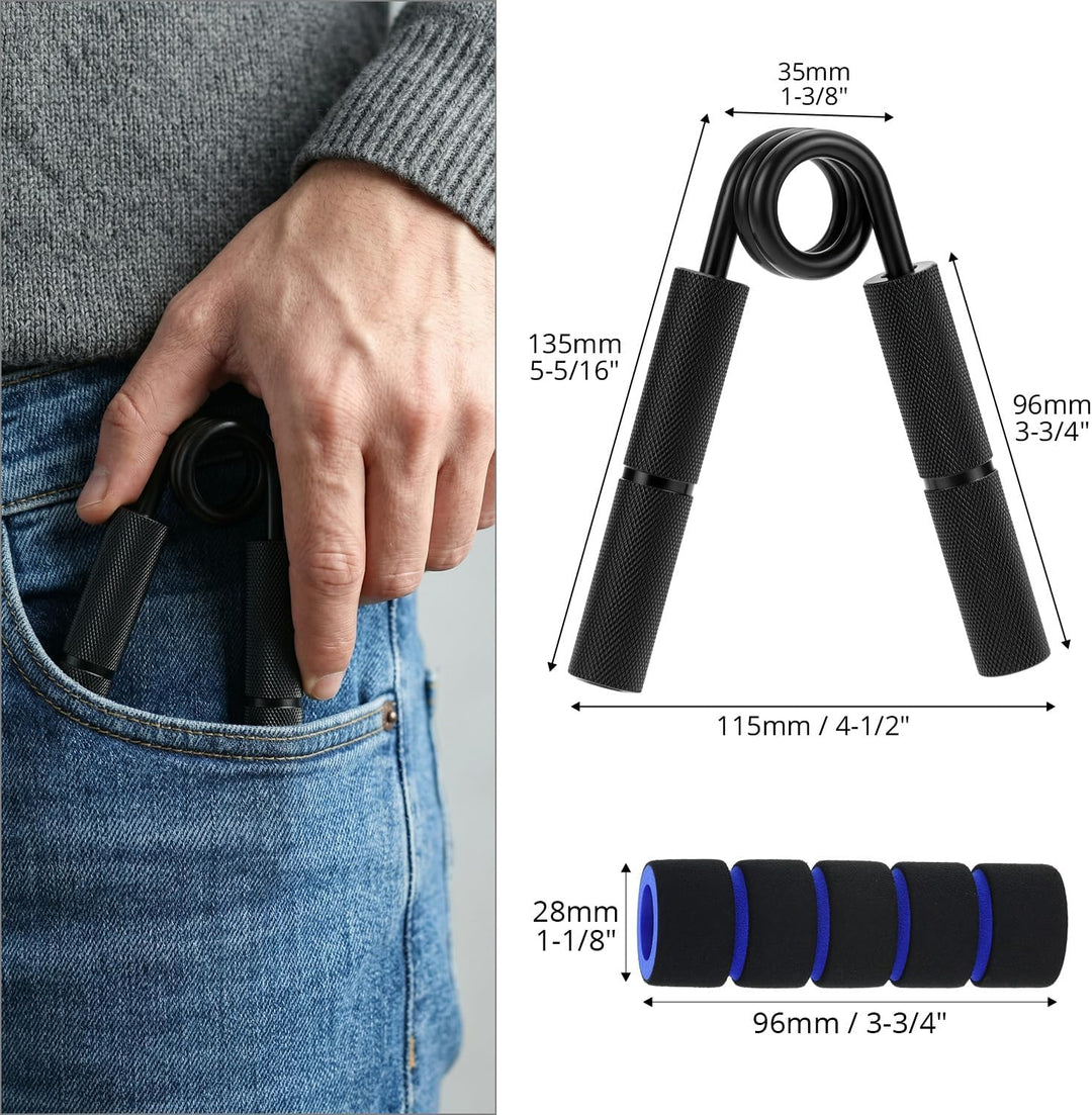 QWORK® Aluminium Griffkraft Trainer Unterarmtrainer 22.5/45/67.5/90kg - Robust & Rutschfest Schwarz