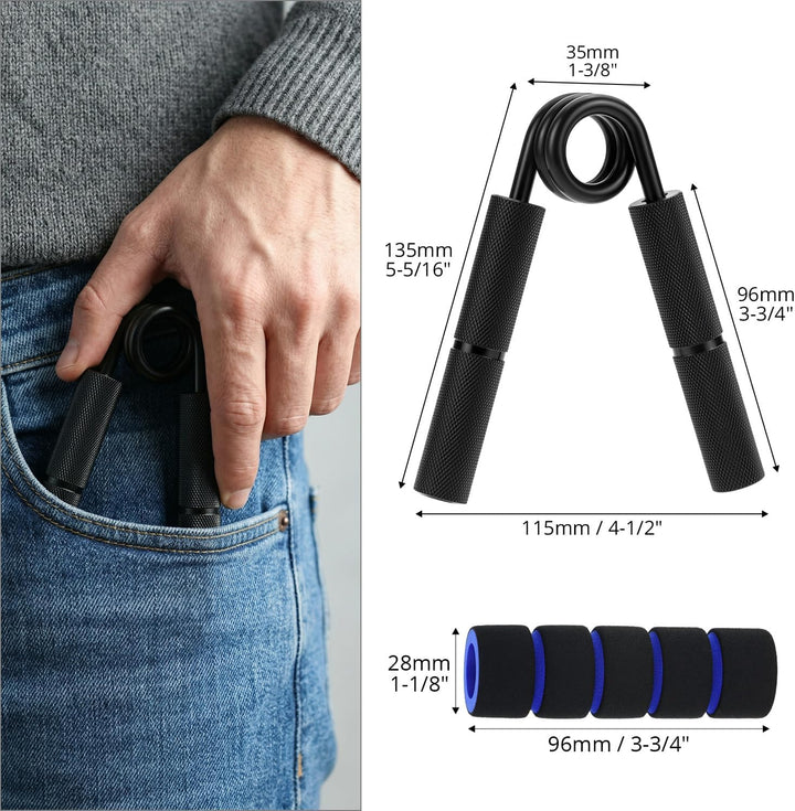 QWORK® Aluminium Griffkraft Trainer Unterarmtrainer 22.5/45/67.5/90kg - Robust & Rutschfest Schwarz