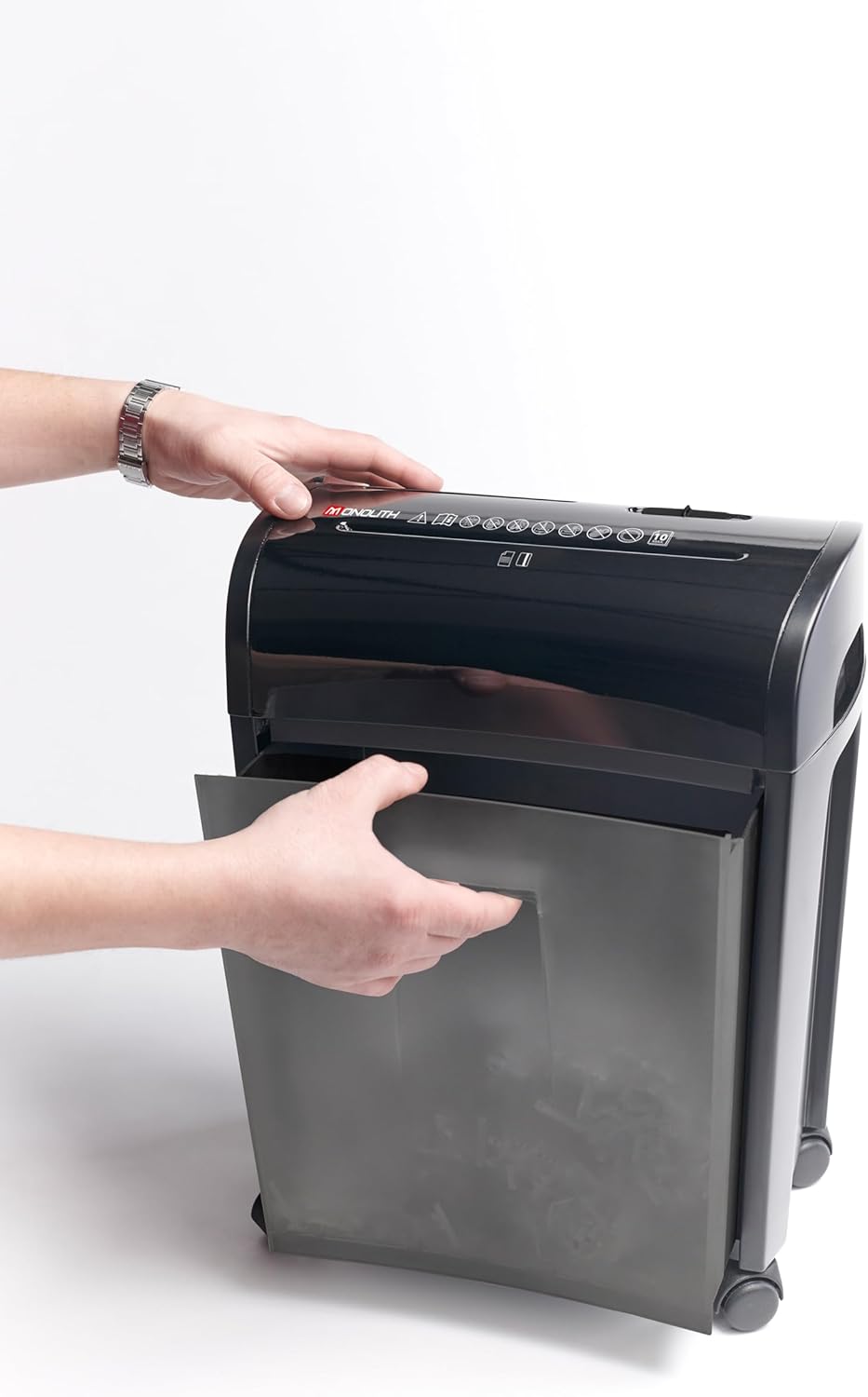 monolith 1900MOPB14 - Aktenvernichter mit Auffangbehälter 14 L, Schredder mit Cross Cut Partikelschn