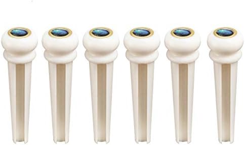 Akustikgitarre Stegpins Saitenende Knochen Sattel und Steg Abalone Ersatzteile Set (Steg und Sattel