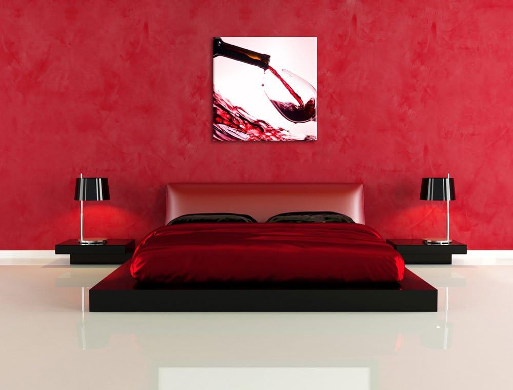 Pixxprint Wein, Format: 70x70 auf Leinwand, XXL riesige Bilder fertig gerahmt mit Keilrahmen, Kunstd