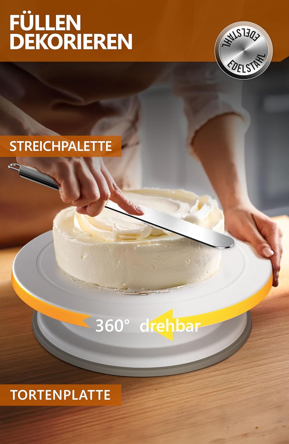 4smile 5 Teile Torten-Zubehör Set mit Tortenring verstellbar hoch 15 cm + Tortenschneider, Tortenheb