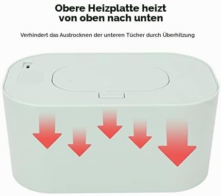 Asixxsix Baby Wischtuchwärmer, ABS USB Tragbarer Baby Feuchttuchspender Gleichmässige Gesamtheizung