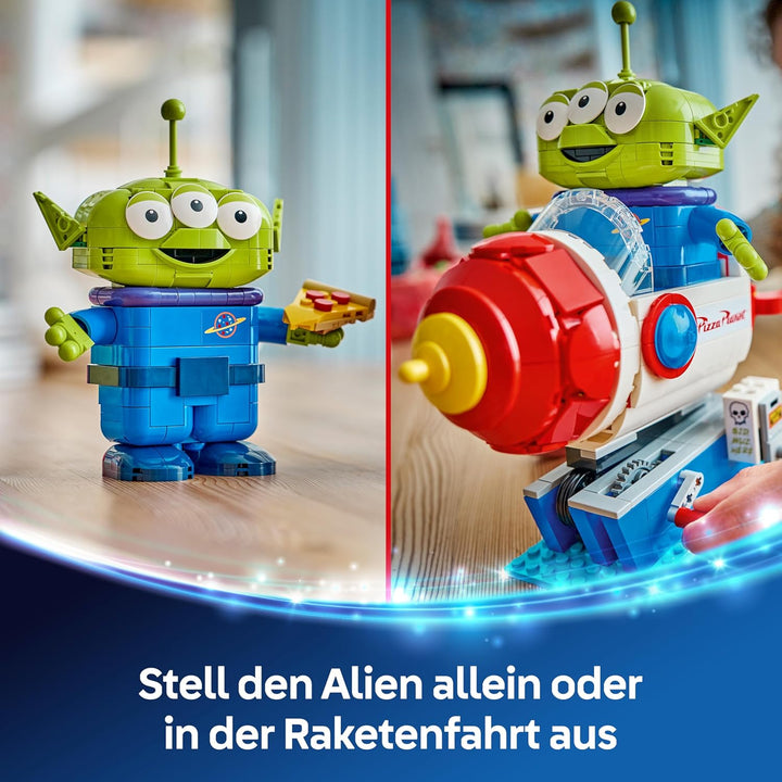 LEGO Disney and Pixar Toy Story Alien mit Pizza Planet Raketenfahrt - Raumschiff Spielzeug mit Alien