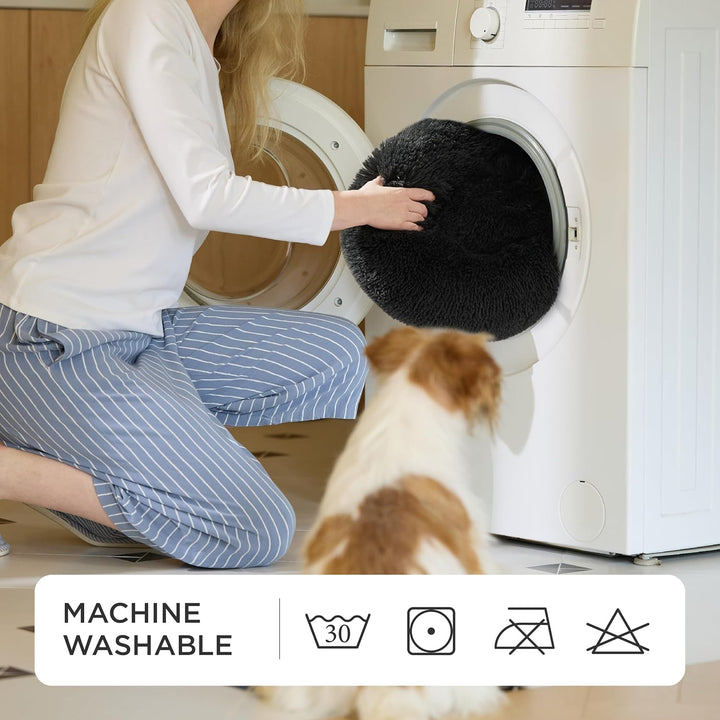 BEDSURE Katzenbett waschbar Flauschiges Hundebett - Ø 70 cm Katzenschlafplatz für Katzen und Hunde,