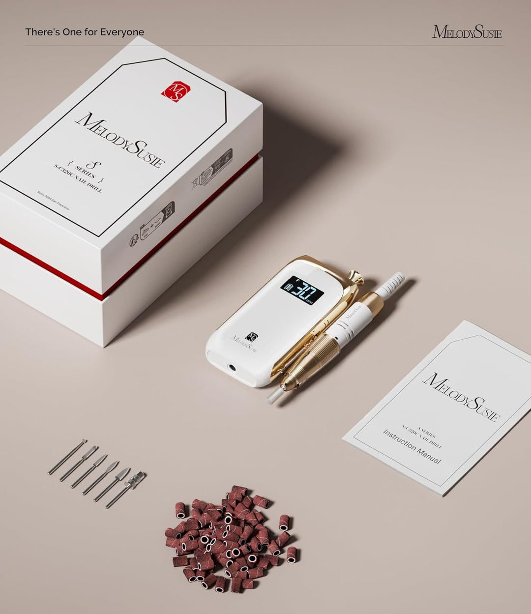 MelodySusie Professioneller elektrischer Nagelbohrer, wiederaufladbare Nagelfeilen für Acrylnägel, k