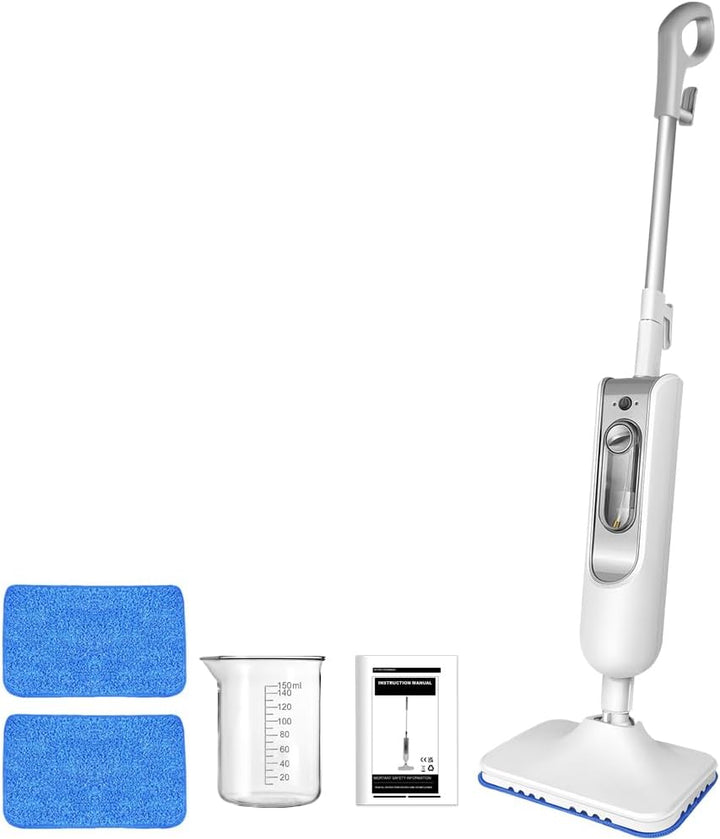 Qimu Dampfreiniger 1500W Dampfbesen Bodendampfreiniger Hand-dampfreiniger bis 108°C für Tiefenreinig